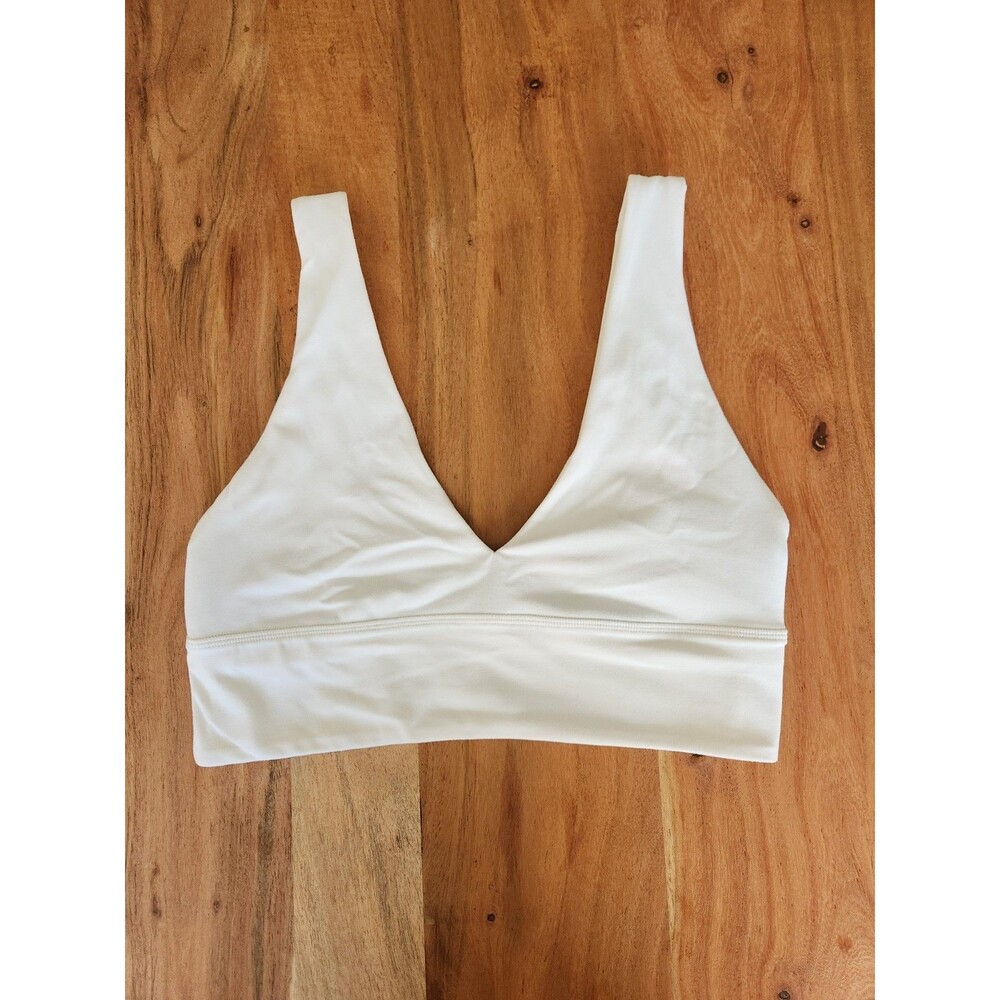 Lululemon White Align V-Neck Sports Bra (A/B Cup, Size 8) EUC